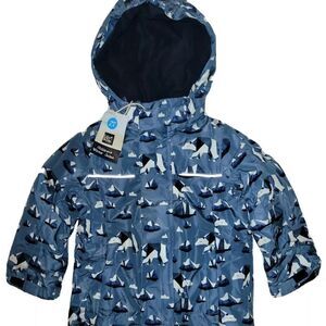 Lily & Dan Kids Winter Coat 2T Blue Polar Bear Mountain Theme Hooded